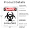 Signmission Portrait Biohazard Danger Sign, Plastic, 10in W x 14in L, 2PK OS-2PACK-DS-P-1014-V-1933 - alternate 3
